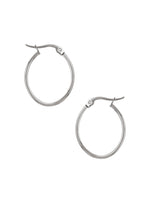 Dakota 25mm Simple Oval Hoop Earrings in Silver