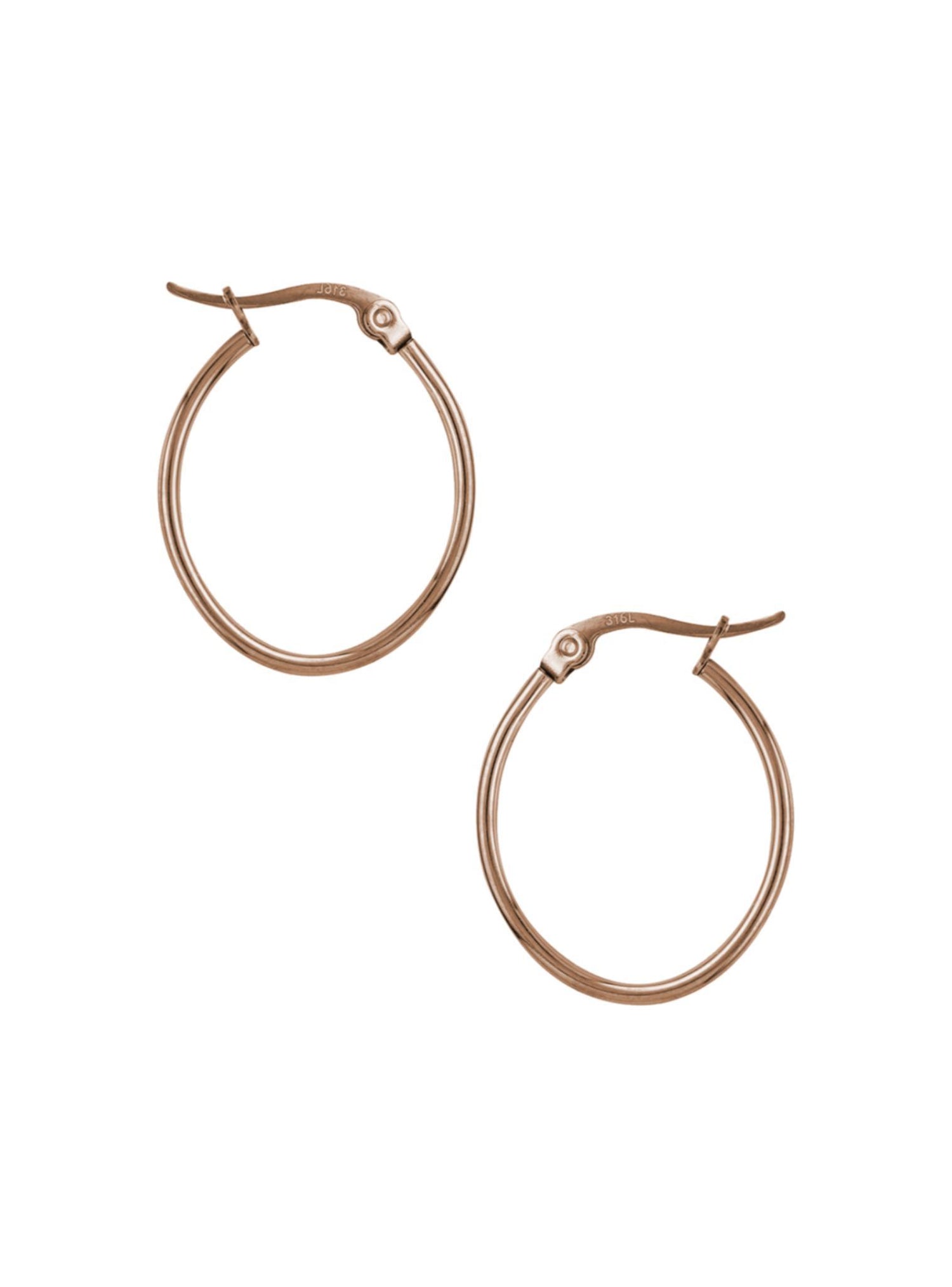 Dakota 25mm Simple Oval Hoop Earrings in Gold
