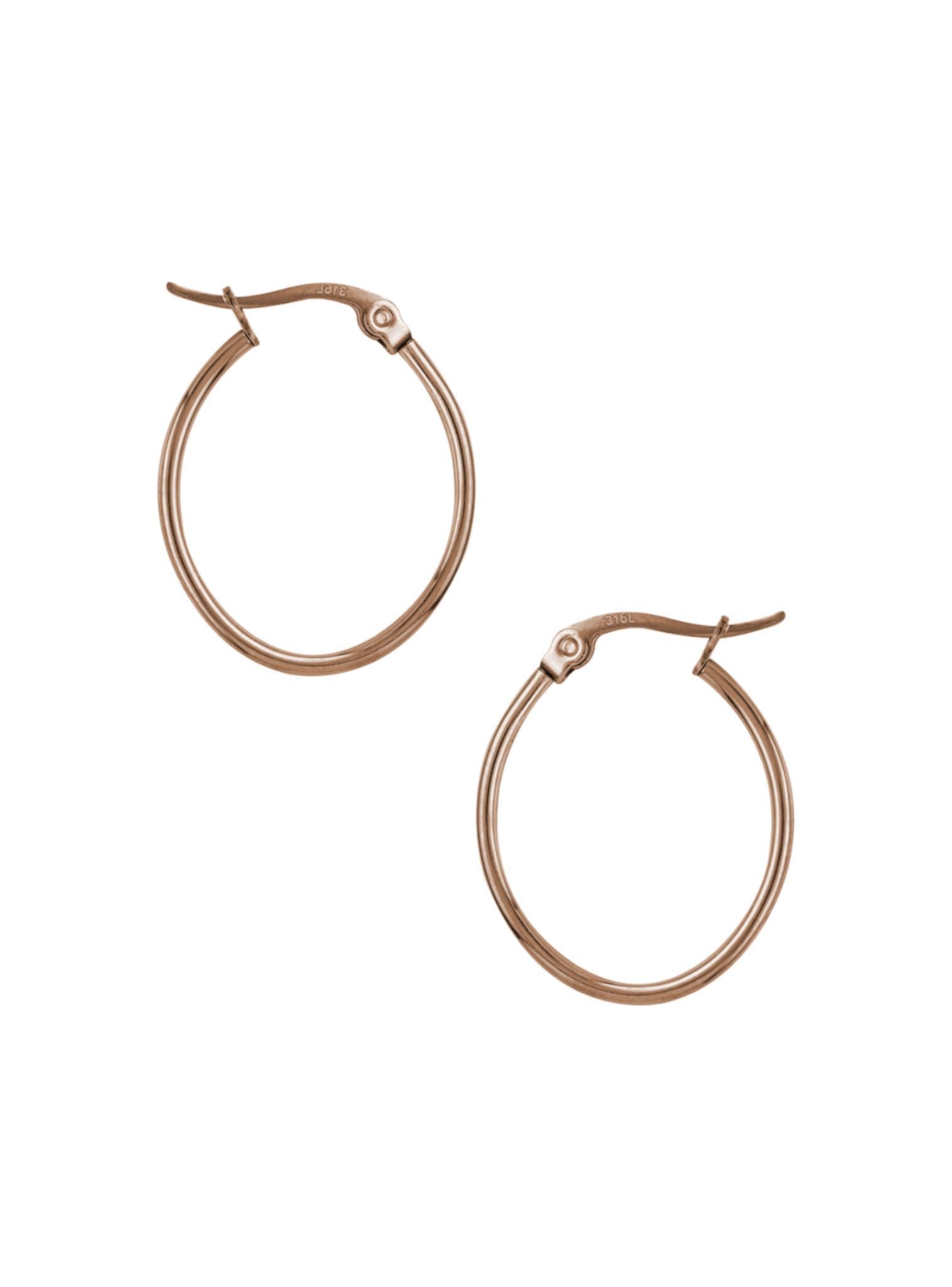 Dakota 25mm Simple Oval Hoop Earrings in Gold