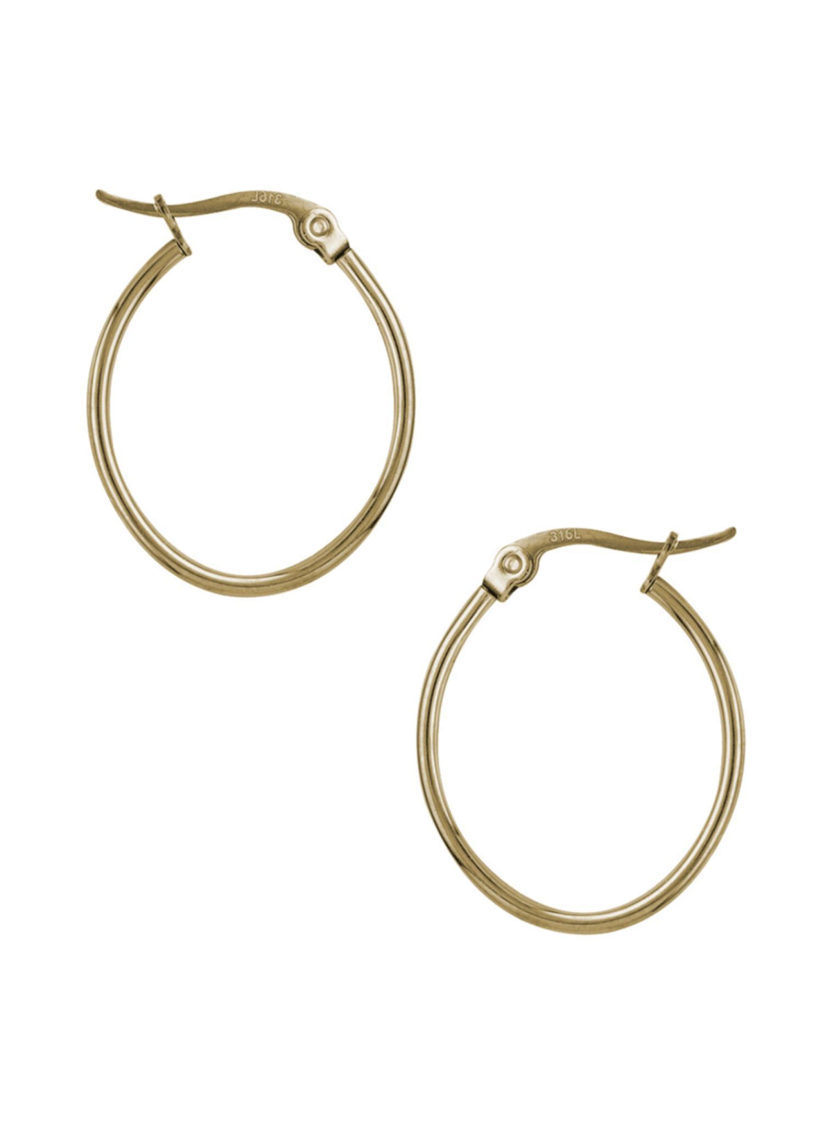 Dakota 30mm Simple Oval Hoop Earrings in Gold