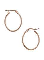 Dakota 30mm Simple Oval Hoop Earrings in Rose