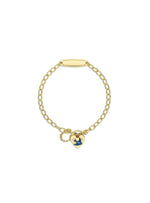 Bluebird Heart Identity Name Baby Bracelet in Gold