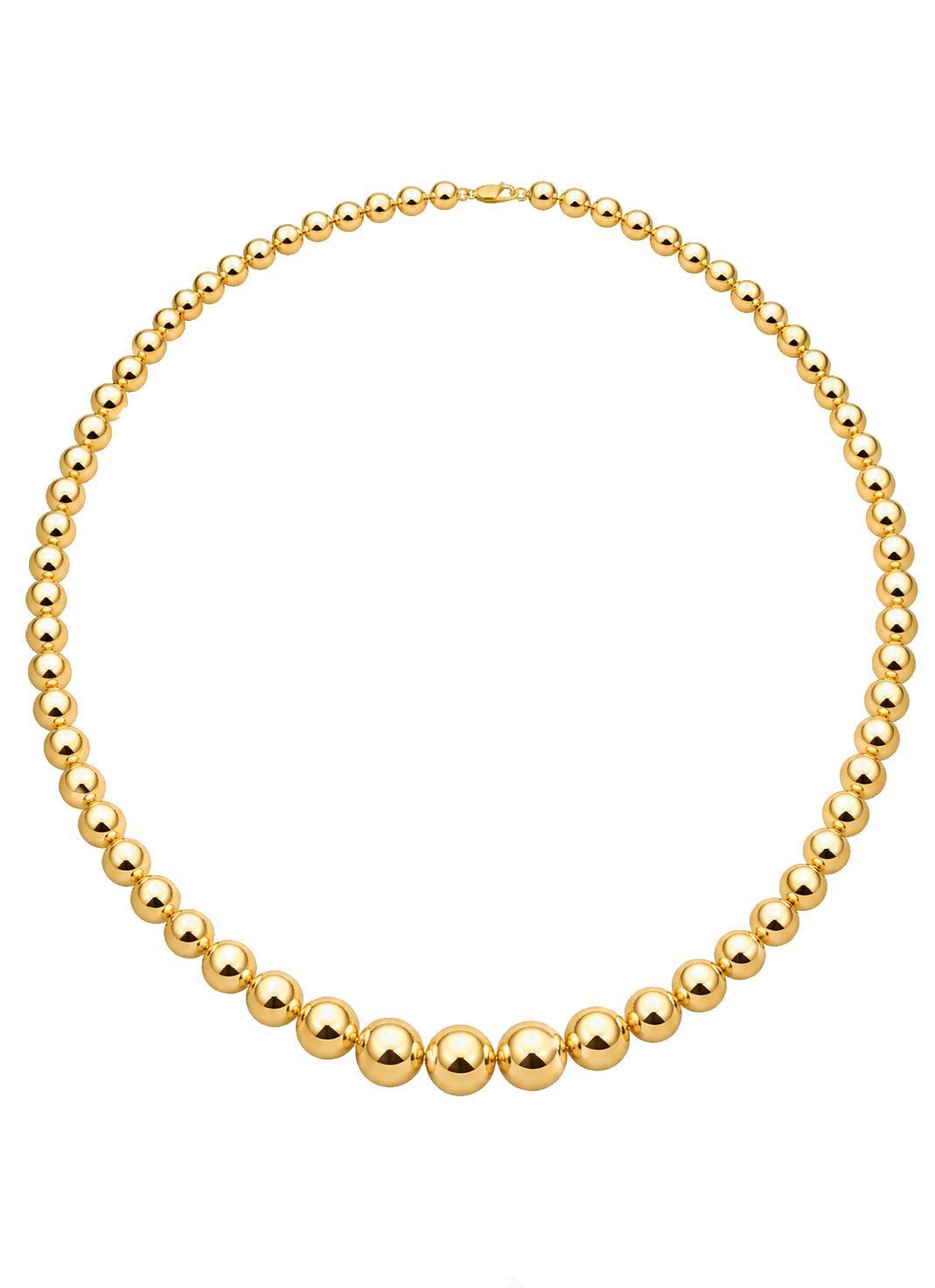 Spherical XLarge Graduated Ball Necklace in 14k Rolled Gold