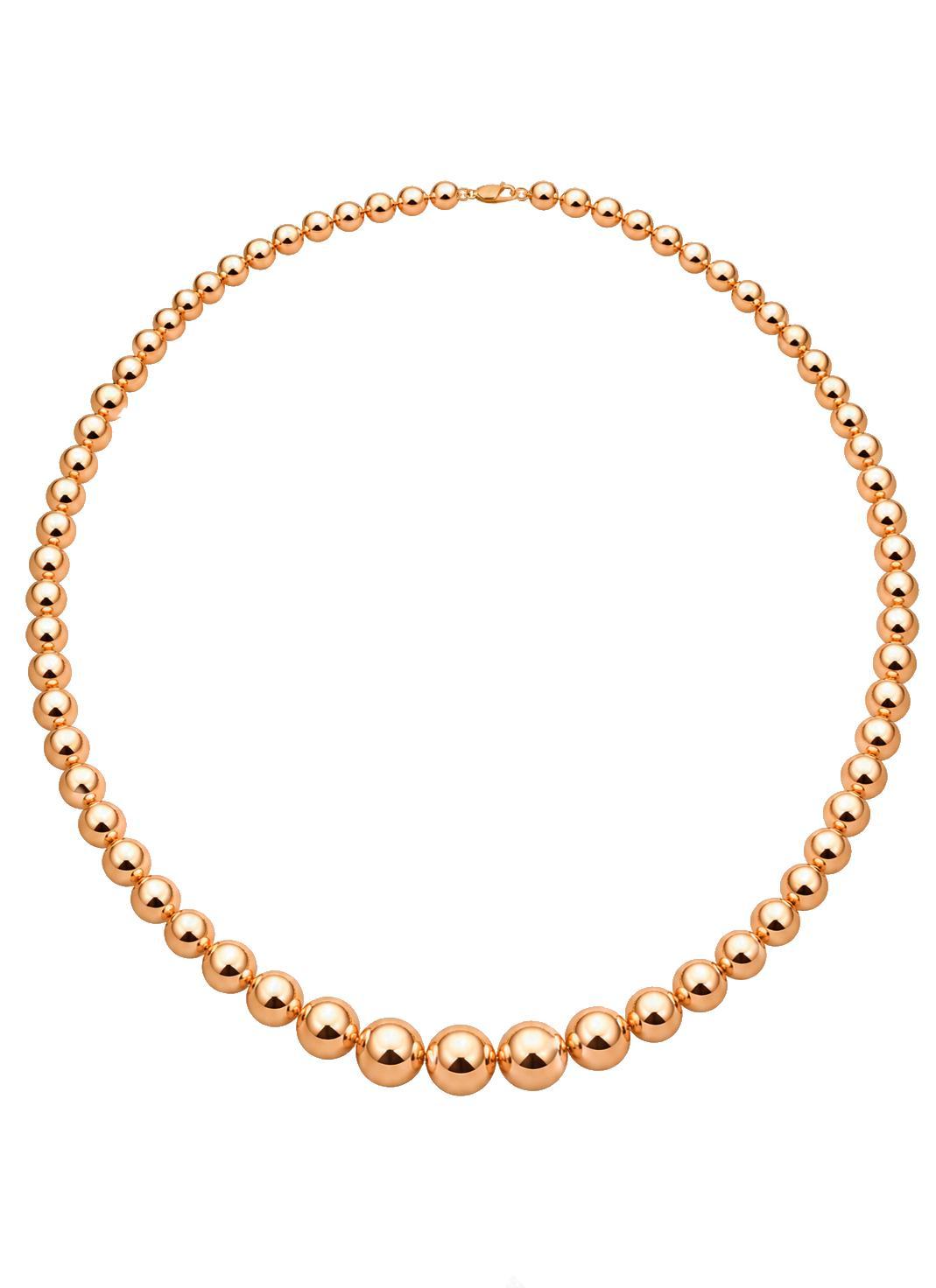 Spherical XLarge Graduated Ball Necklace in 14k Rolled Rose Gold