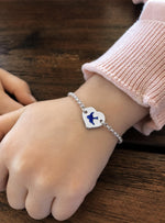 Belcher Bluebird Charm Love Heart Bracelet in Sterling Silver