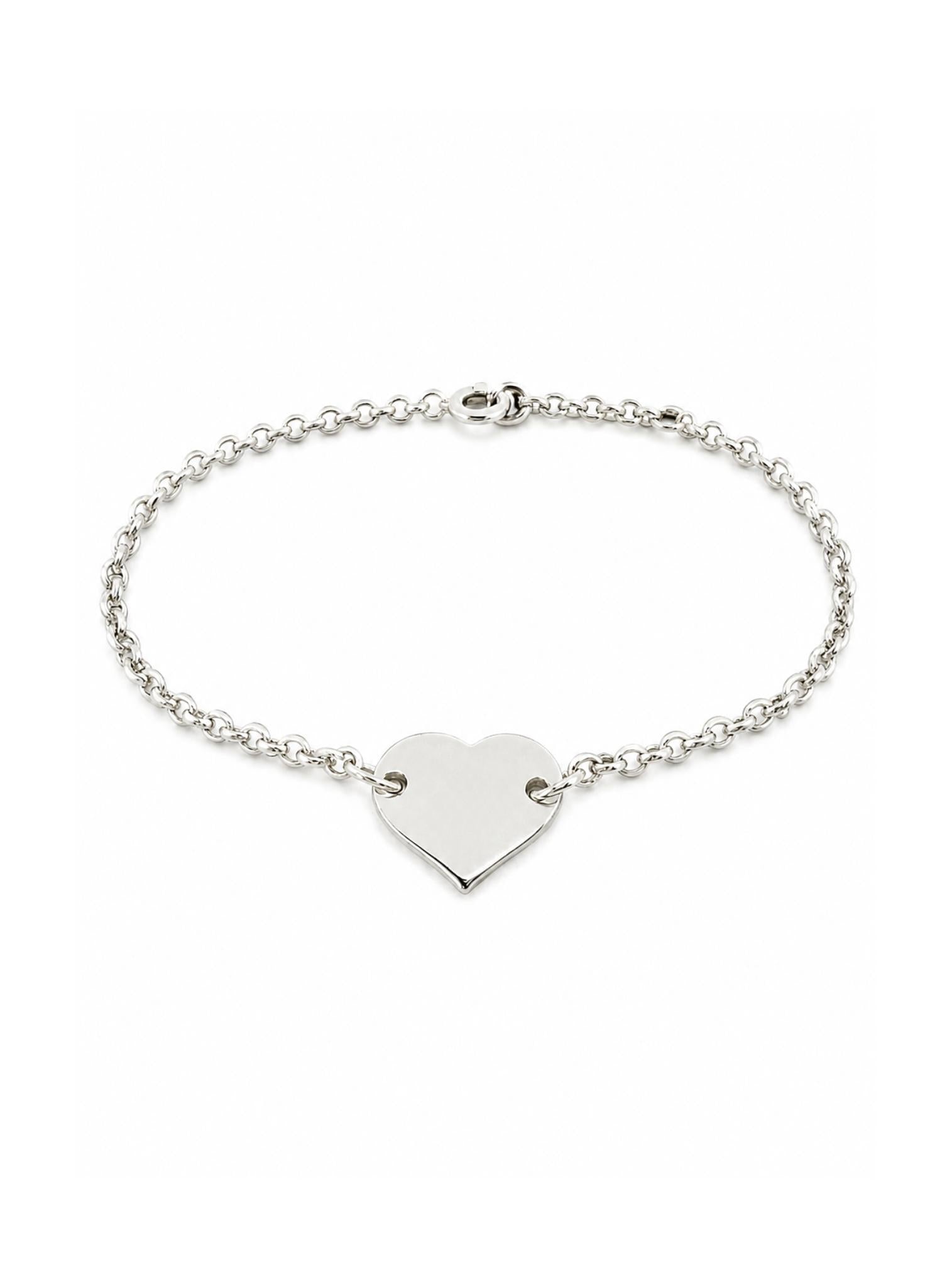 Belcher Charm Love Heart Bracelet in Sterling Silver