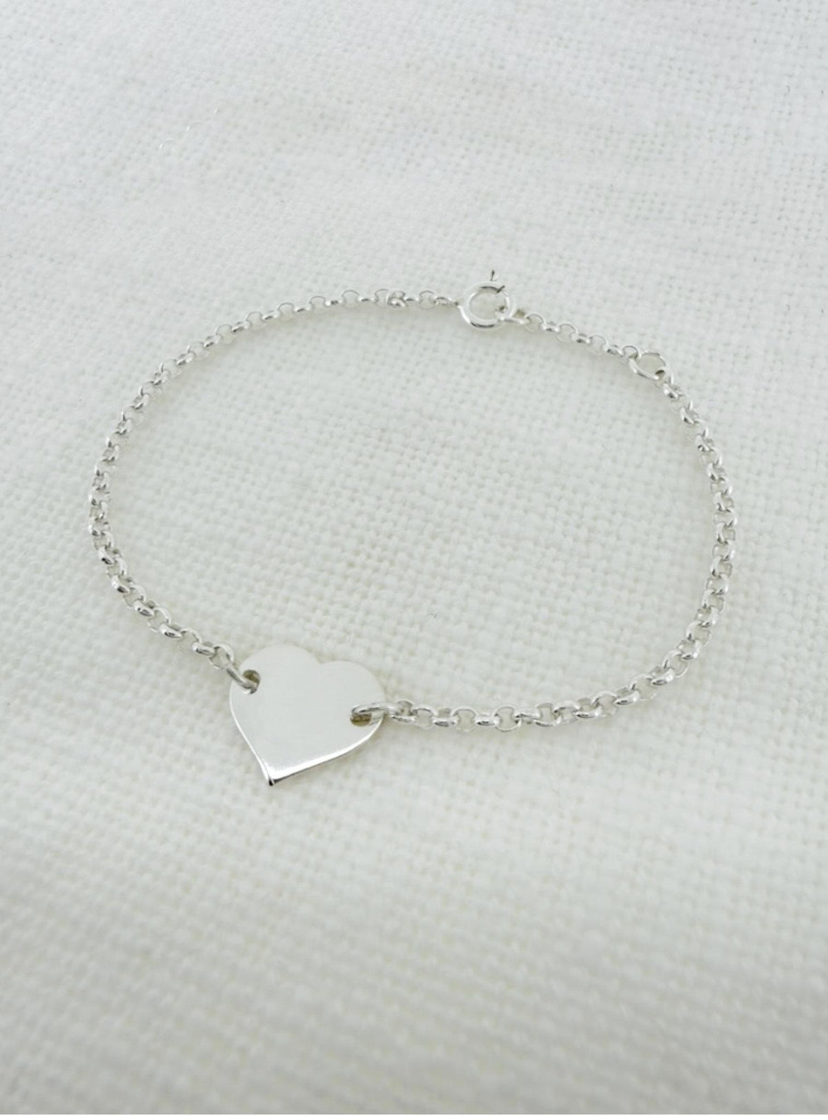 Belcher Charm Love Heart Bracelet in Sterling Silver