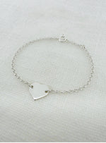 Belcher Charm Love Heart Bracelet in Sterling Silver