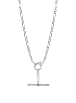 Figaro Belcher Bolt Ring TBar Fob Necklace in Sterling Silver