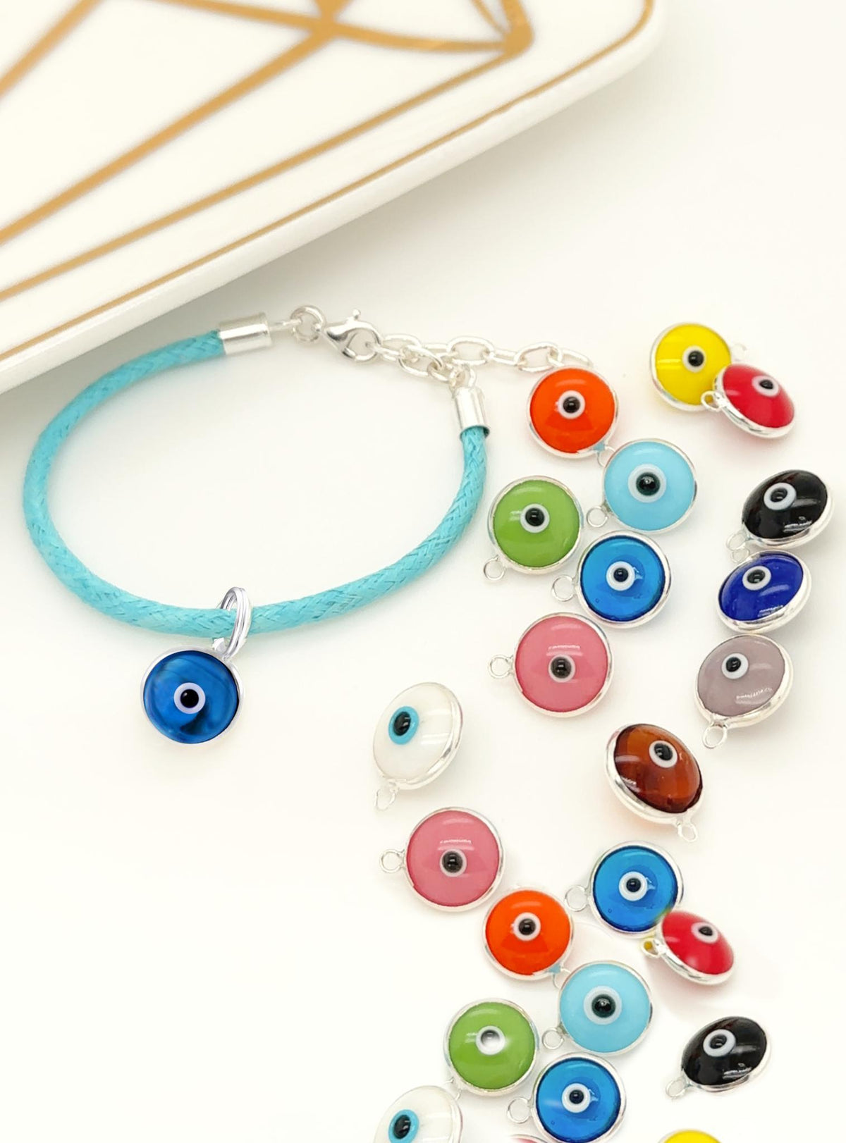 Lucky Protection Evil Eye Charm in Sterling Silver
