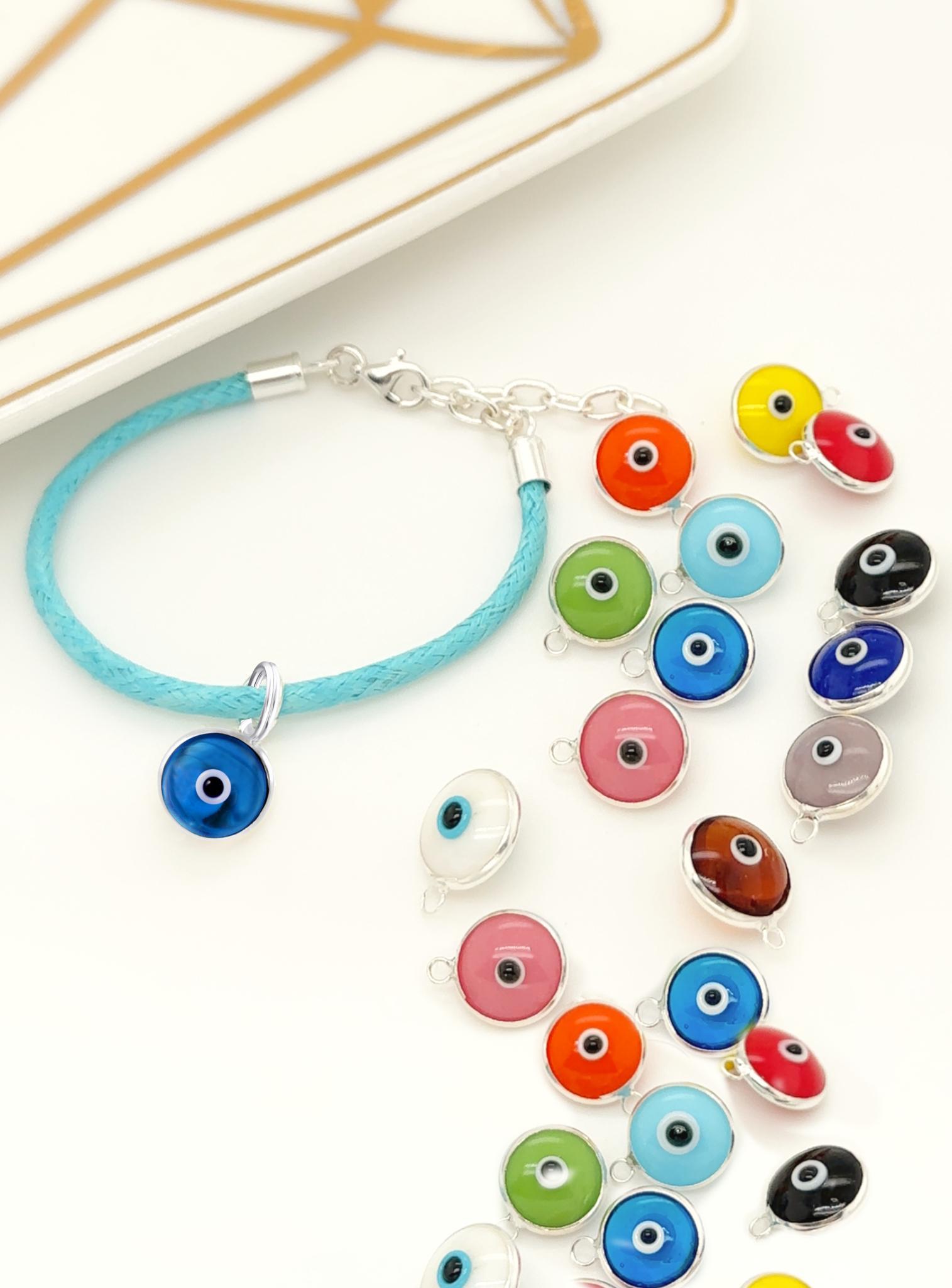 Lucky Protection Evil Eye Charm in Sterling Silver