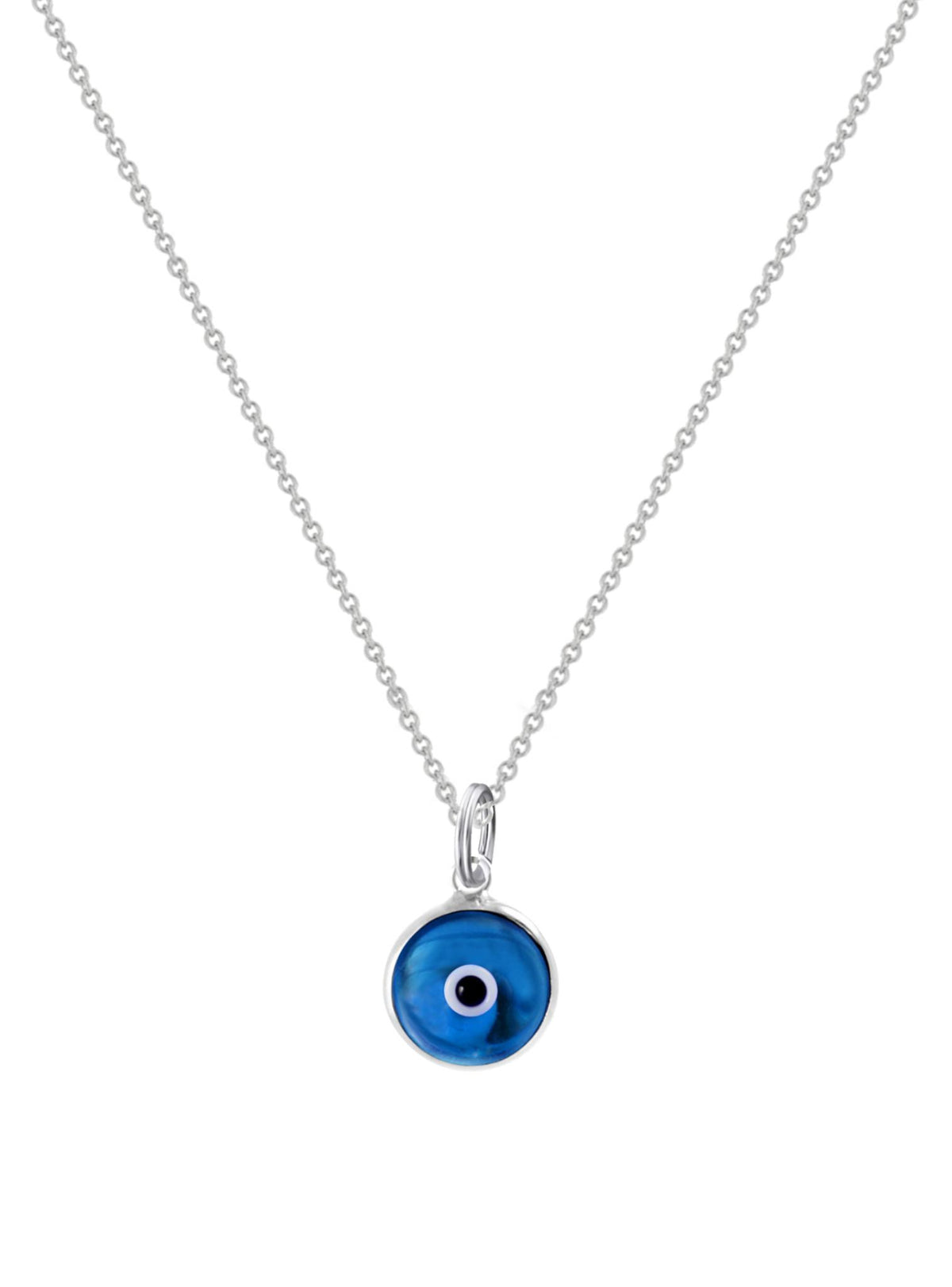 Lucky Protection Evil Eye Charm in Sterling Silver